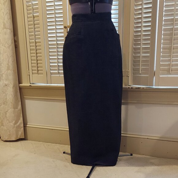 Vintage Peruvian Connection Charcoal Gray Wool/Alpaca Skirt & Sweater Set Size S - Picture 4 of 14